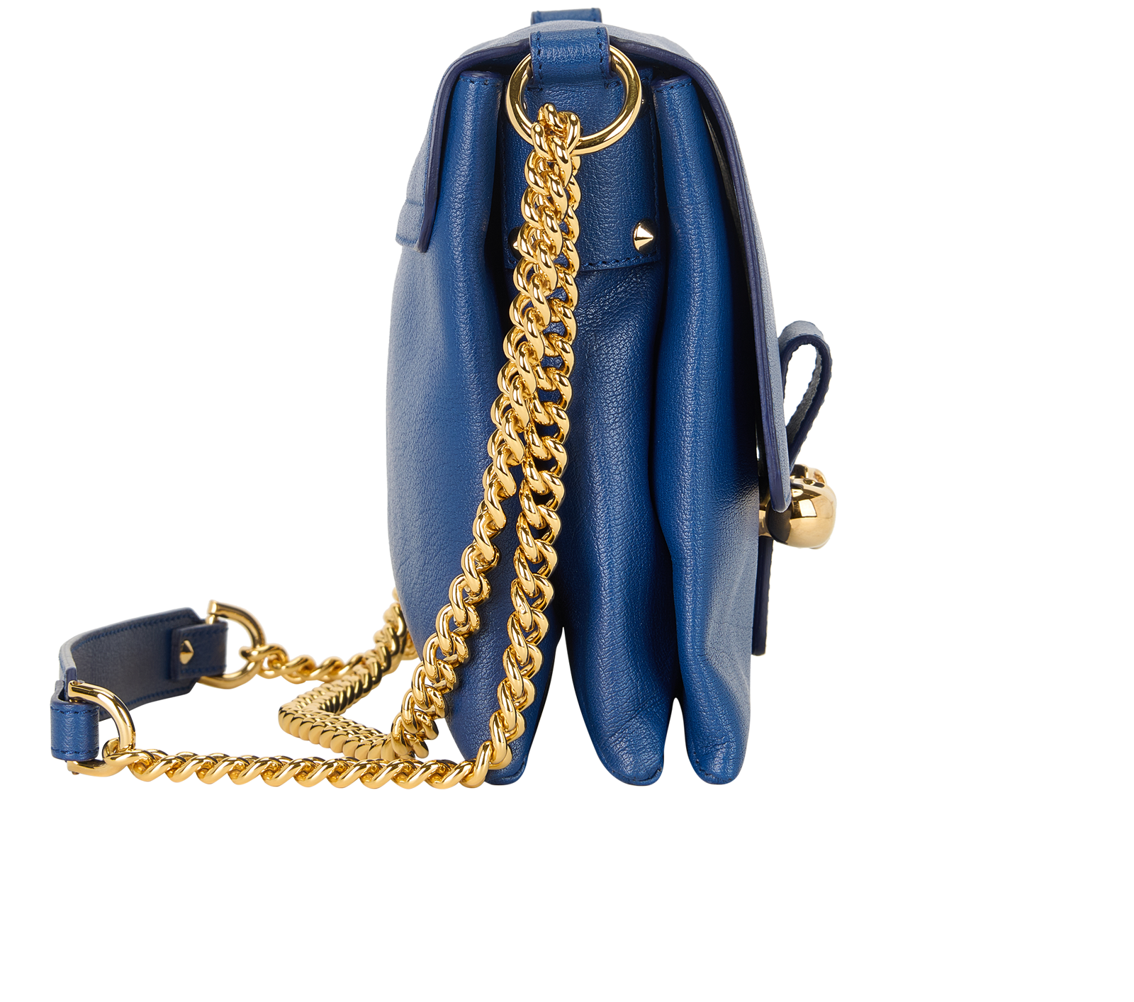 Twin Skull Crossbody, &pound;395, Handbags, Blue, Leather, Side view
